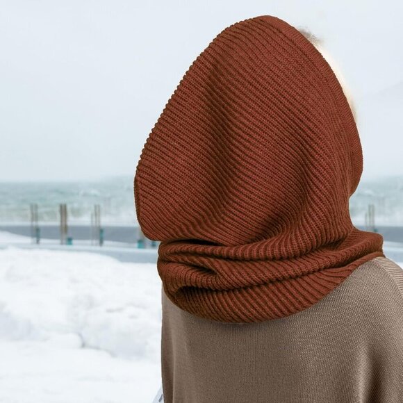 Unisex Caramel Beanie Skull Cap with Drawstring Warm Winter Hats for Outdoor